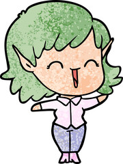 cartoon elf girl