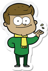 Obraz premium sticker of a cartoon happy man