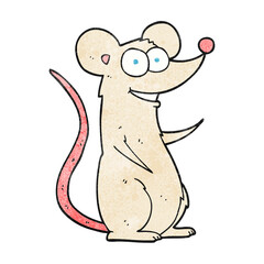 freehand textured cartoon happy mouse