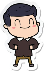 Obraz premium sticker of a cartoon friendly man