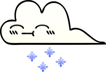 gradient shaded cartoon of a snow cloud