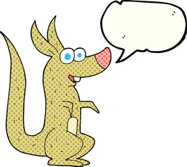 freehand drawn comic book speech bubble cartoon kangaroo
