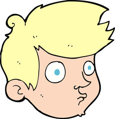 cartoon staring boy