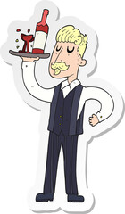 sticker of a cartoon waiter