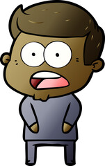 Obraz premium cartoon shocked man