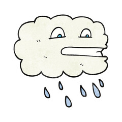 freehand textured cartoon rain cloud