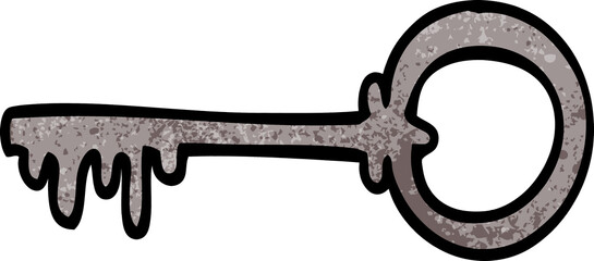 cartoon doodle old key