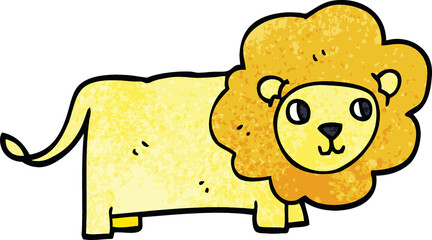 cartoon doodle lion