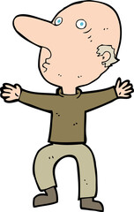 cartoon worried middle aged man