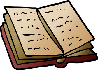 cartoon doodle reading book