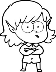 cartoon elf girl staring