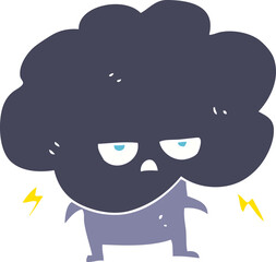 flat color illustration of raincloud