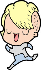 Fototapeta premium cute cartoon girl with hipster haircut