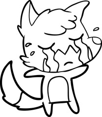 crying fox cartoon