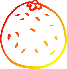 warm gradient line drawing of a cartoon citrus orange