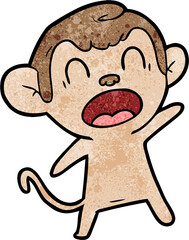 shouting cartoon monkey
