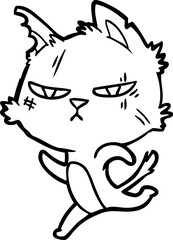 tough cartoon cat running