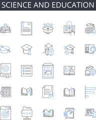 Science and education line icons collection. Sustainability, Preservation, Restoration, Biodiversity, Habitat, Endangered, Ecosystem vector and linear illustration. Recycling,Cleanliness,Greenery