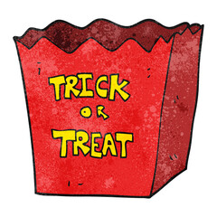 freehand textured cartoon trick or treat bag