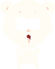 laughing teddy  bear flat color style cartoon
