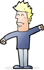 cartoon stressed man