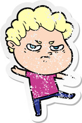 Fototapeta premium distressed sticker of a cartoon angry man