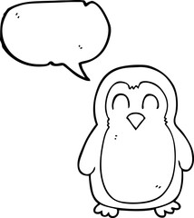 freehand drawn speech bubble cartoon bird