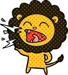 cartoon roaring lion