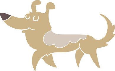 flat color style cartoon dog