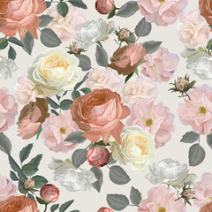  roses flower seamless pattern,vector illustration