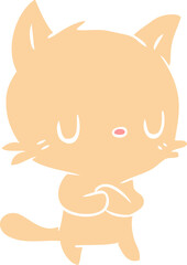 flat color style cartoon cat