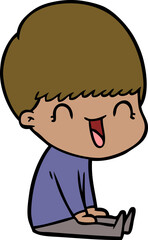 happy cartoon boy