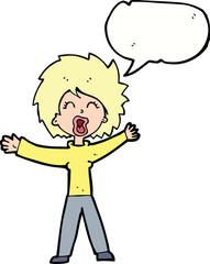 cartoon woman shouting with speech bubble