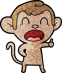 yawning cartoon monkey