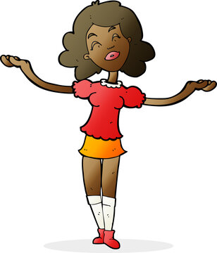 recommend clip art: cartoon woman taking praise