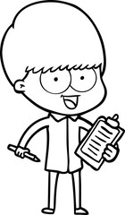 happy cartoon boy