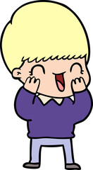 Obraz premium happy cartoon boy