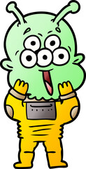 happy cartoon alien
