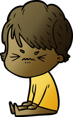 cartoon frustrated woman