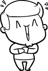 cartoon excited man