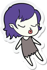 sticker of a cute cartoon vampire girl