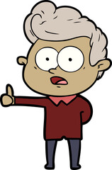 cartoon staring man