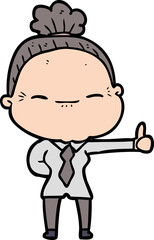 Obraz premium cartoon peaceful old woman