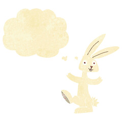 cartoon rabbit with thought bubble