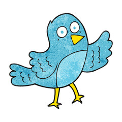 freehand textured cartoon bird