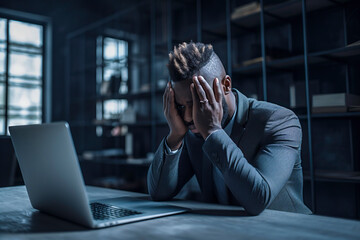 Mental Health Struggle: The Toll of Corporate Pressure on a Young Black Entrepreneur, ai generative