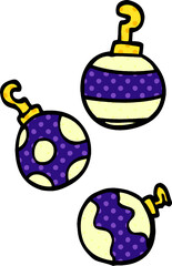 cartoon doodle xmas baubles
