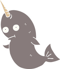 cartoon doodle narwhal