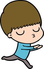 cartoon calm boy