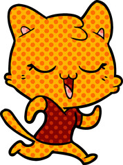 happy cartoon cat